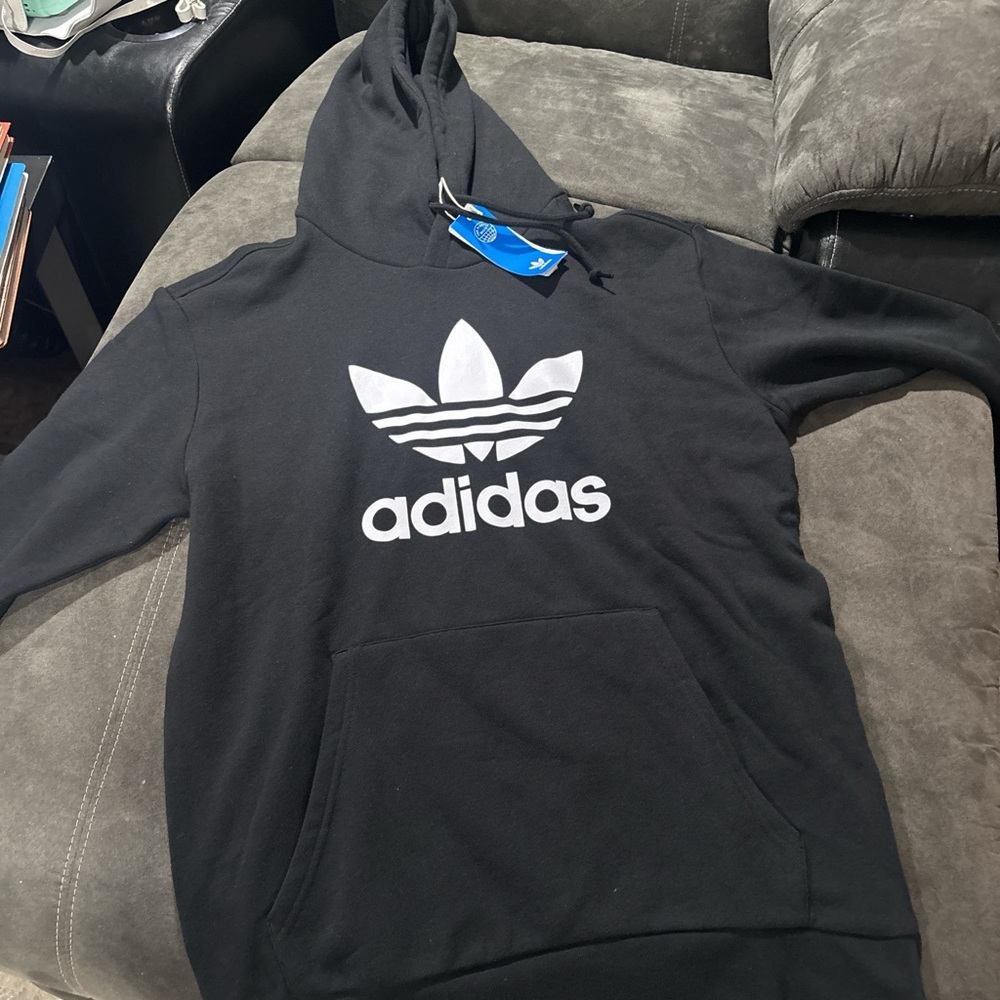 Adidas Men's Black Hoodie Sweater